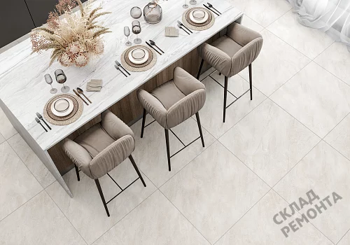 Фото Керамогранит матовый Alma Ceramica Риалто GFU04RLT08R молочный 600*600*9 – купить в Абакане: цена, описание, фото. Интернет-магазин 2
