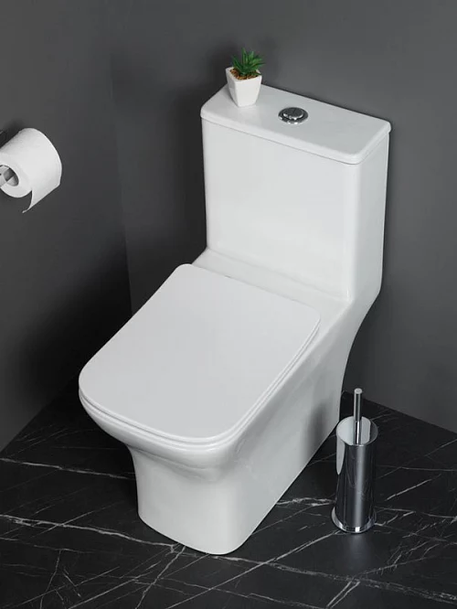 Фото Унитаз моноблок BelBagno Neon BB8617CPR-MN/SC безободковый купить в Абакане: цена, описание, фото. Интернет-магазин 1