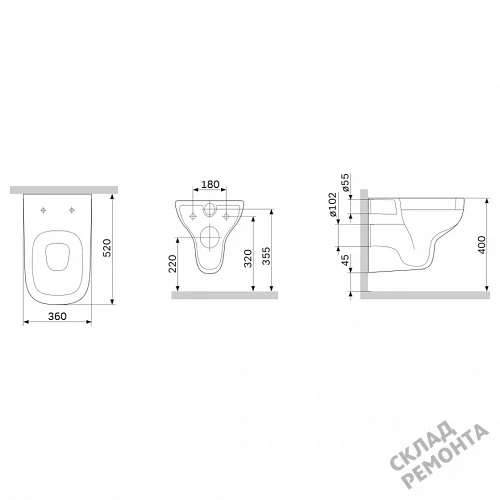 Фото Унитаз подвесной Am.Pm Spirit V2.0 C701700WH безободковый купить в Абакане: цена, описание, фото. Интернет-магазин 3
