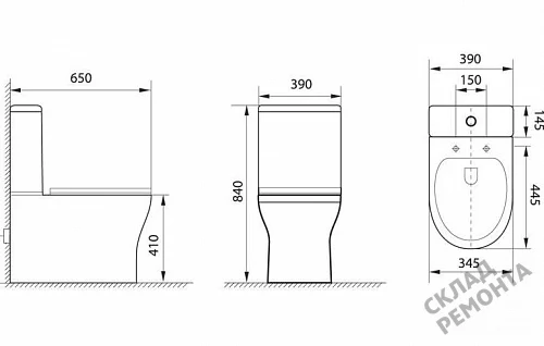 Фото Унитаз напольный Aquanet Roll-C 210764 безободковый купить в Абакане: цена, описание, фото. Интернет-магазин 5